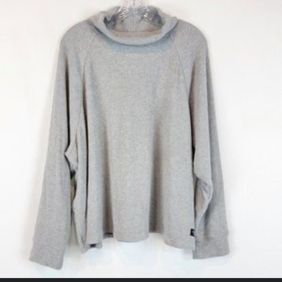 Calvin Klein Performance Womens Ribbed Funnel Neck Sweater Top Plus Size - Picture 1 of 5